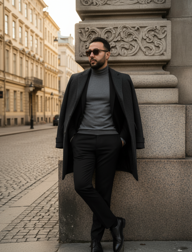 Mousaab Khaldi, executive coach for startups, on a European city street between founder sessions