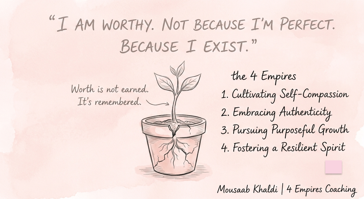 Changing my life sketch about self-worth, self-compassion, and rebuilding from the inside out