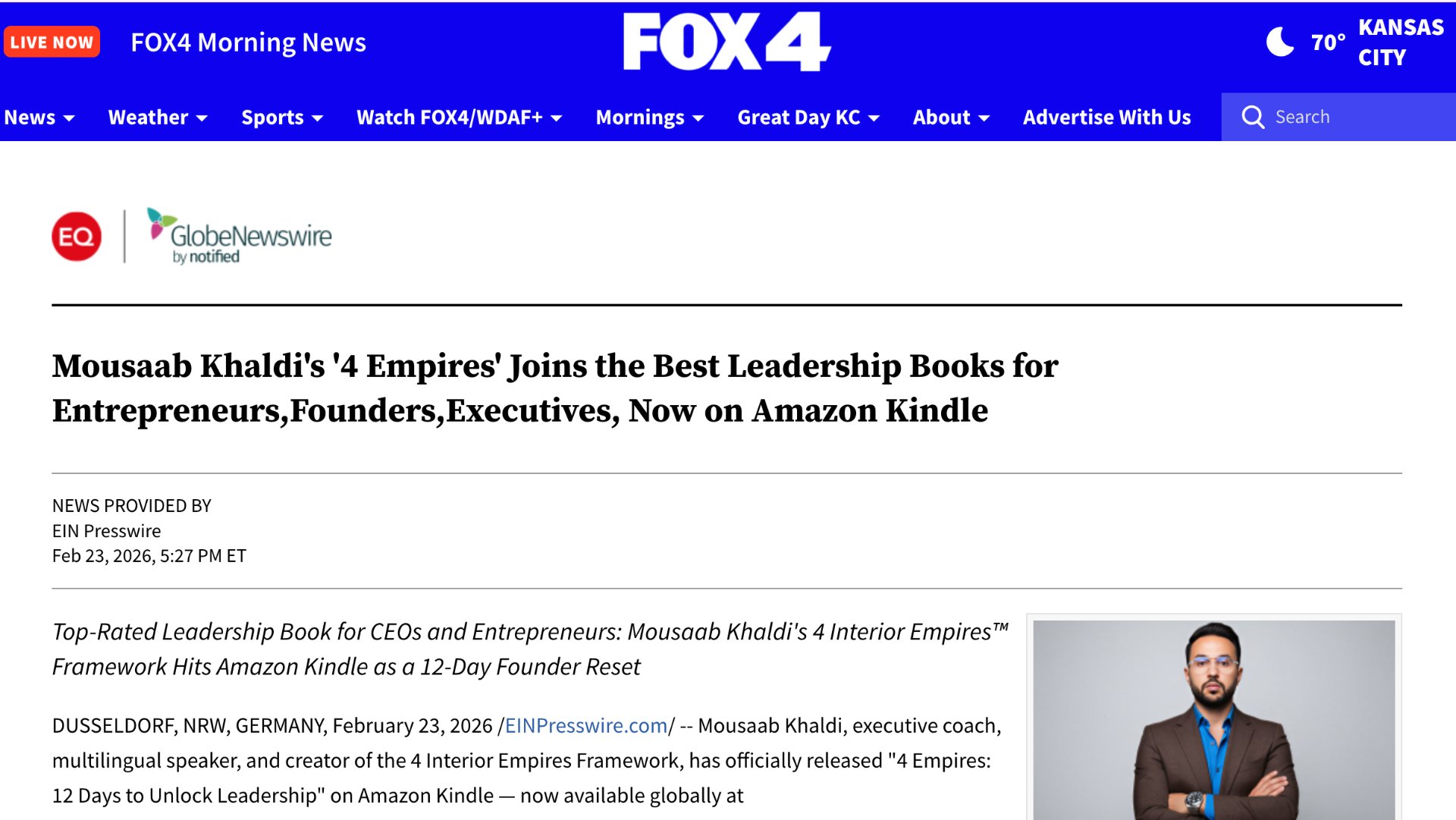 Fox4 Kansas City feature on Mousaab Khaldi